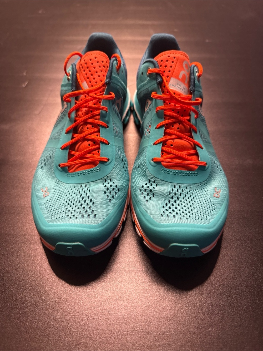 On Running Women’s Athletic Shoes in Teal and Orange - Picture 3 of 11